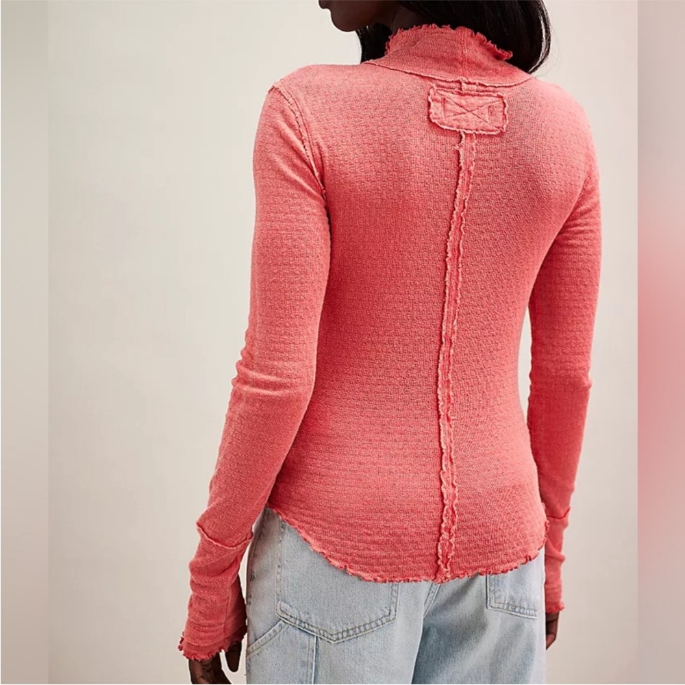 4069. Free People Sara Pointelle Turtleneck Top